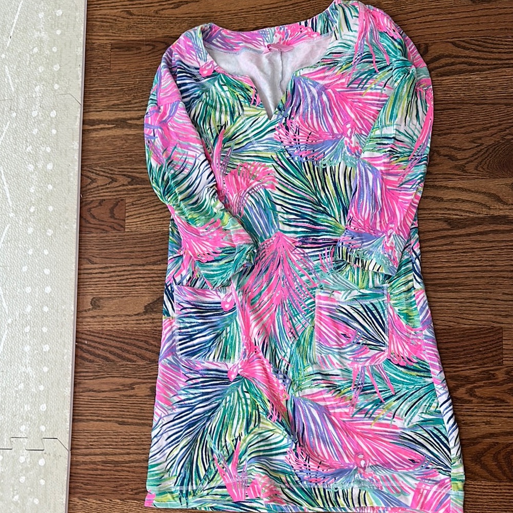 Lilly Pulitzer Pink and Green Long Sleeve Dress